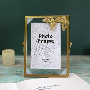 2 PCS Metal Glass Photo Frame Plant Specimen Holder  Grootte: 6 Inch (Butterfly)