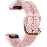 Voor Garmin Fenix 5S Plus 20 mm dames siliconen horlogeband met veterpons