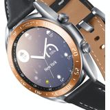 Voor Samsung Galaxy Watch 3 41mm Smart Watch Steel Bezel Ring  een versie (Rose Gold Ring White Letter)