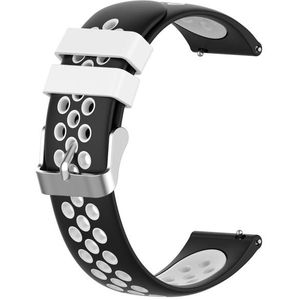 Voor Huawei Horloge 3/3 Pro 22mm Tweekleurige Siliconen Vervanging Strap Horlogeband (zwart wit)