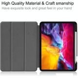 Pure kleur horizontale flip TPU + PU lederen behuizing met drie-opvouwbare houder / slaap / wake-up functie & pen sleuf voor iPad Pro 11 (2021) (zwart)