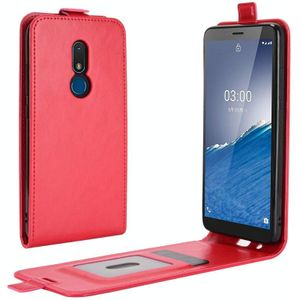 Voor Nokia C3 R64 Texture Single Vertical Flip Leather Protective Case met Card Slots & Photo Frame(Red)