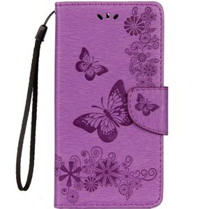 Voor Huawei Mate 10 Lite Vintage relif bloemen vlinder patroon horizontale Flip lederen draagtas met kaartslot & houder & portemonnee & Lanyard (paars)