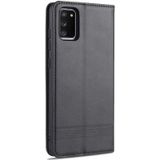 Voor Samsung Galaxy A02s AZNS magnetische kalf textuur horizontale flip lederen geval met kaart slots & houder & portemonnee (zwart)