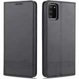 Voor Samsung Galaxy A02s AZNS magnetische kalf textuur horizontale flip lederen geval met kaart slots & houder & portemonnee (zwart)