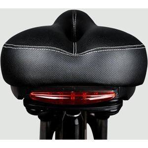 Fietsstoel met achterlichten met lichte mountainbike fiets zadel stoelkussen (Zwart)