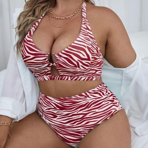 Tweedelig bikini push-up badpak met getextureerde print  maat: XXXL