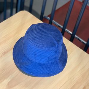 Leisure Corduroy Fisherman Hat Fall en Winter Foldable Art Sunhat  Maat: M (56-58cm)(Blauw)
