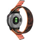 Voor Garmin Fenix 7 Klittenband Nylon Horlogeband (Oranje Camouflage)
