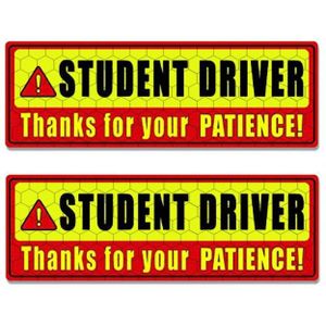 2 STUKS STUDENT DRIVER Beginner Auto Sticker Magnetische Reflecterende Auto Sticker 25x8 cm (Type A)