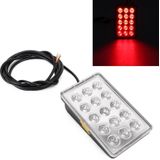 DC12V 1W Car Square Highlight remlichten achteruitrijlicht met 15LEDs SMD-3528 (transparant)