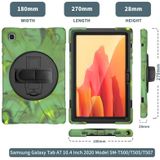 Voor Samsung Galaxy Tab A7 10.4 2020 T500 / T505 Schokbestendige kleurrijke siliconen + PC beschermhoes met houder  schouderriem  handriem en screenprotector (camouflage)