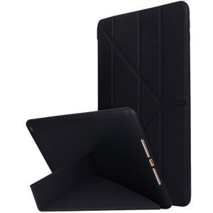 Voor iPad 10 2 inch TPU horizontale vervorming Flip Lederen Behuizing met Houder (Zwart)