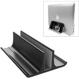 Universele draagbare aluminiumlegering enkele sleuf breedte verstelbare laptop verticale stralen opslag stand base (zwart)