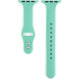 Voor Apple Watch Series 6 & SE & 5 & 4 40mm / 3 & 2 & 1 38mm Thin Siliconen Double Buckle Replacement Wrist Strap (Spearmint Green)