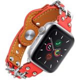 Echt lederen mannelijke stijl horlogeband voor Apple Watch Series 7 41mm / 6 & SE & 5 & 4 40mm / 3 & 2 & 1 38mm