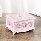 Klassieke dressing tafel roterende Girl Music Box met spiegel lade muziekdoos (roze)