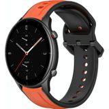 Voor Amazfit GTR 2e 22 mm bolle lus tweekleurige siliconen horlogeband (oranje + zwart)