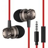 3.5 mm bedrade koptelefoon handsfree headset in ear oortelefoon oordopjes met microfoon voor Xiaomi telefoon MP3 speler laptop (zwart grijs)