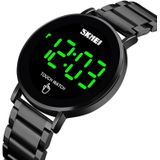 SKMEI 1550 Eenvoudige en stijlvolle LED Touch Screen Mannen Kijken waterdicht roestvrij staal met elektronisch horloge (zwart)