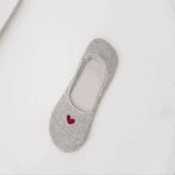 3 paar anti-slip hart patroon onzichtbare sokken (grijs)