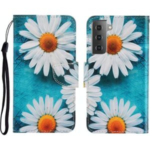 Voor Samsung Galaxy S22 5G 3D Gekleurde Tekening Horizontale Flip Leren Telefoonhoes (Chrysanthemum)