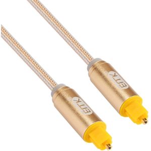 EMK verguld 1.5m OD4.0mm metalen hoofd gevlochten lijn Toslink mannelijk naar mannelijke digitale optische Audio Cable(Gold)