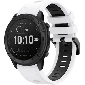 Voor Garmin Tactix Delta 26 mm tweekleurige sport siliconen horlogeband (wit + zwart)