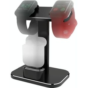 XMJ-003 Multifunctioneel metalen desktopstandaard draadloos opladen voor iWatch / iPods(Classic Black)