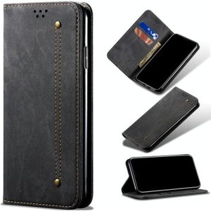 Voor Samsung Galaxy A32 5G Denim Texture Casual Style Horizontale Flip Lederen case met Holder & Card Slots & Wallet(Zwart)