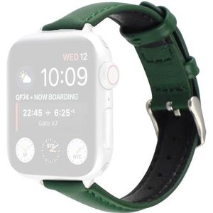 14 mm slanke lederen band horlogeband voor Apple Watch Series 6 & SE & 5 & 4 40mm / 3 & 2 & 1 38mm