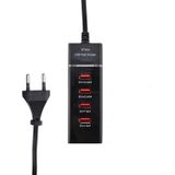 5V 4.1A 4 USB-poorten laderadapter met stekkerkabel  kabellengte: 1 5 m  EU-stekker(Zwart)