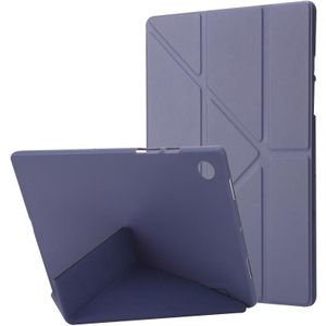 Voor Samsung Galaxy Tab A8 10.5 2021 Vervorming Transparante Acryl Horizontale Flip PU-lederen Tablet Case (Lavender Grey)