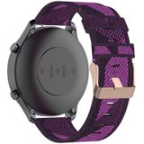22mm Stripe Weave Nylon Polsband horlogeband voor Xiaomi Mi Watch Color  Garmin Vivoactive 4 (Paars)