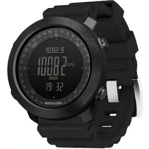 North Edge Apache-466 Outdoor Waterdichte Heren Multifunctionele Digitale Smart Sports Horloge (Zwart)