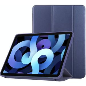 TPU Drievoudige Horizontale Flip Smart Leather Case met slaap / Wake-up Functie & Houder Voor iPad Air (2020) 10.9 (Navy Blue)