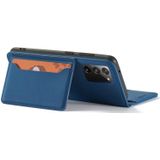 Voor Samsung Galaxy S20 FE Strong Magnetism Liquid Feel Horizontal Flip Leather Case met Holder & Card Slots & Wallet(Blue)
