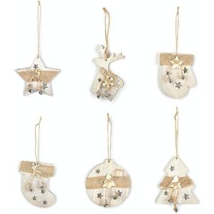 4 PCS Houten Kerstboom Hanger Charm Kerst scene decoratie hanger (Handschoenen)