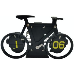 HY-F087 retro fietsvorm automatische flip home decoratieve draaiklok