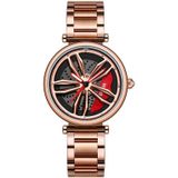 Sanda P1074 Cool Paar Steel Band Quartz Watch Wheel Serie Dial Ladies Watch (Rose Gold)