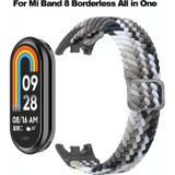 Voor Xiaomi Mi Band 8 verstelbare nylon gevlochten elasticiteit horlogeband (zwart wit)