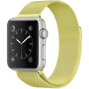 Voor Apple Watch Series 6 & SE & 5 & 4 44mm / 3 & 2 & 1 42mm Milanese Loop Magnetic Stainless Steel Watchband(Geel)