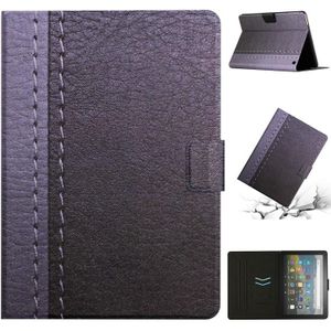 Voor Amazon Kindle Fire Max 11 Effen Kleur Stiksel Smart Leather Tablet Case(Grijs)