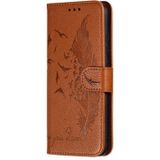 Feather patroon Litchi textuur horizontale Flip lederen draagtas met portemonnee & houder & kaartsleuven voor Xiaomi Redmi Note 7 (bruin)