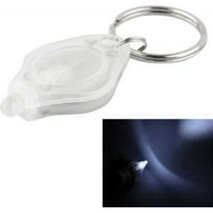 Mini LED-zaklamp  On/Off Switch & drukschakelaar  met sleutelhanger (transparant)