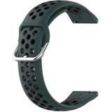 Voor Fitbit Versa 2 / Versa / Versa Lite / Blaze 23mm Sport Twee kleuren Siliconen vervangende band Horlogeband (Olive Green Zwart)