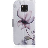 Magnolia bloem patroon gekleurde tekening horizontale Flip lederen case voor Huawei mate 20 Pro  met houder & card slots & portemonnee