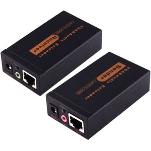 VGA & Audio Extender 1920 x 1440 HD 100m Cat5e / 6-568B netwerk Kabel afzender ontvanger Adapter(zwart)