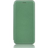 Voor iPod Touch 5 / 6 / 7 Koolstofvezel textuur Magnetische horizontale flip TPU + PC + PU lederen hoes met kaartsleuf (groen)