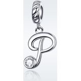 S925 Sterling Silver 26 Engels Letter Hanger DIY Armband Ketting Accessoires  Style: P